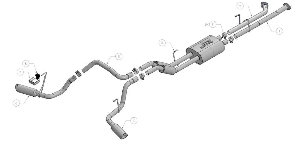 Borla Exhaust System - Tundra '09-'21 4.6L/ 5.7L V8 at 2&4 (140332BC)