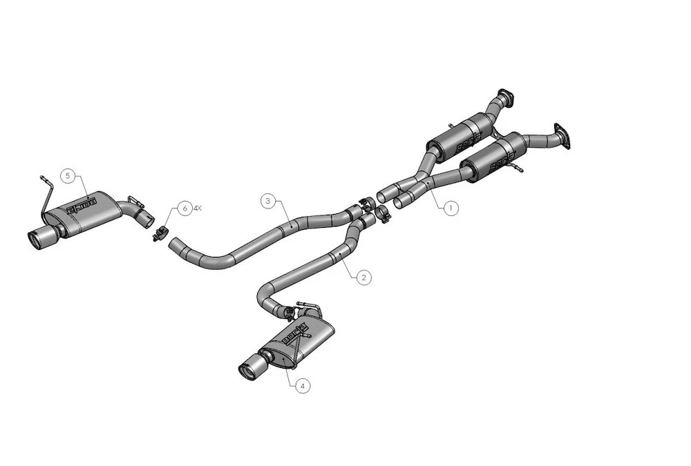 Borla Exhaust System - Gcher 2011 5.7L at 2 4 WD