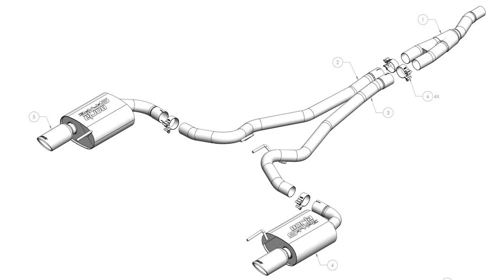 Borla Exhaust System - Mustang Ecoboost 2024 2.3L 4 CYL (140981BC)