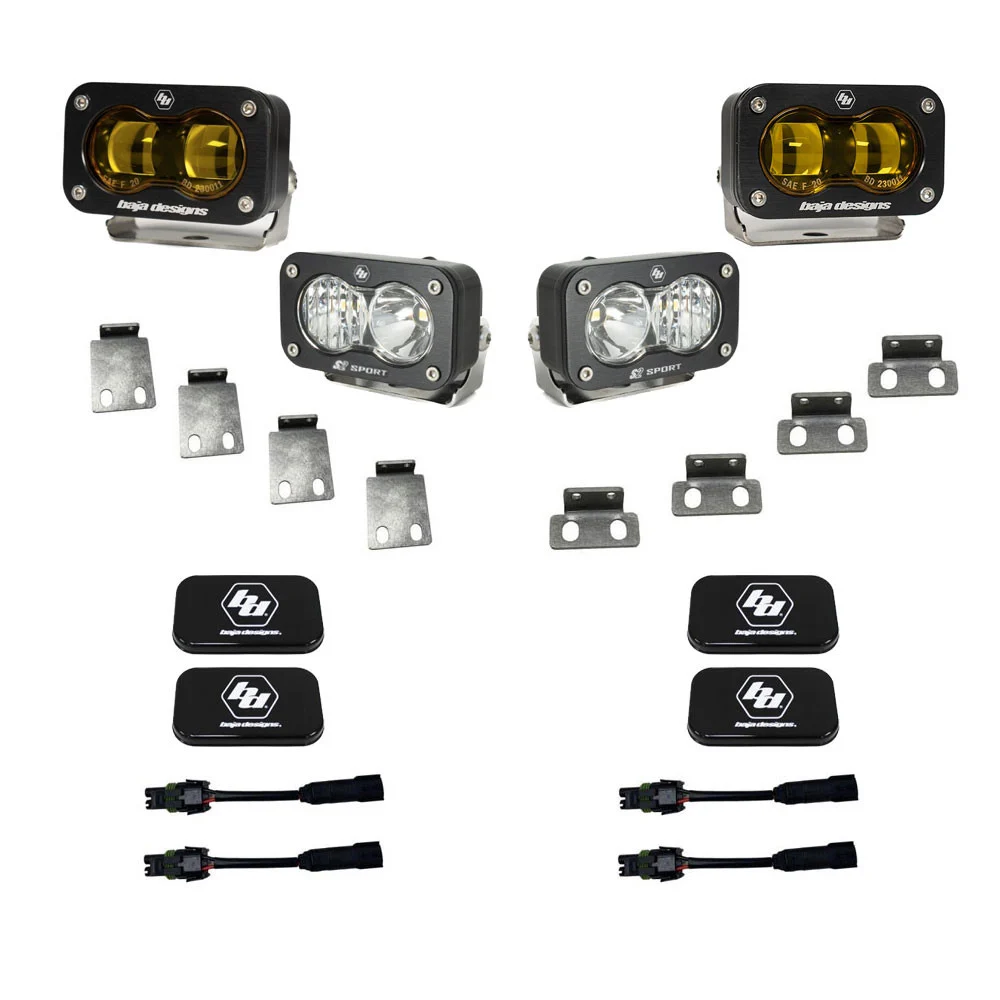 Baja Designs S2 SAE AMBER/S2 Sprt Fog Pckt Kit
