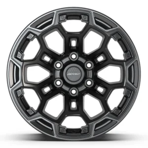 OE Wheels DF03 18x9 6x139.7 -12mm Offset - Satin Black With Dark Satin Charcoal 2-Tone