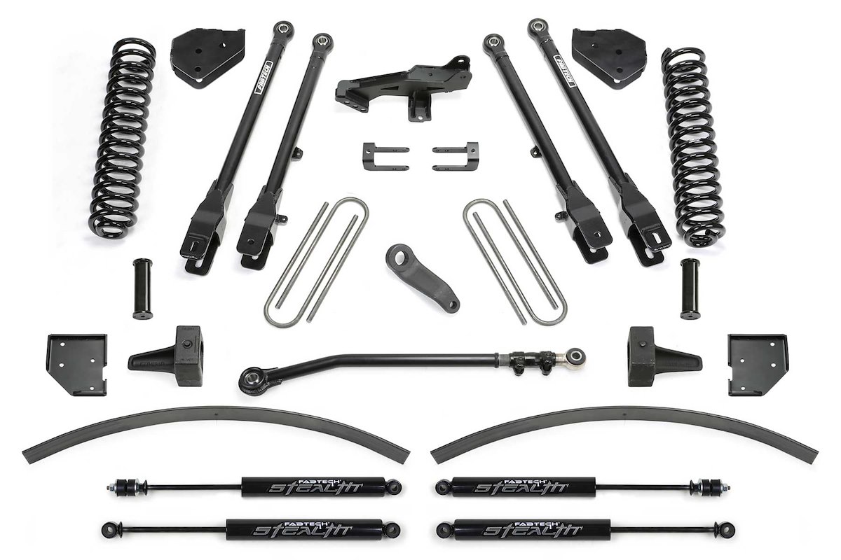 Fabtech 8' 4LINK SYS W/COILS/STELTH Shks (K2266M)