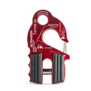 Factor 55 Winch Hook W/SHACKLE MOUNT-RED (00250-01)
