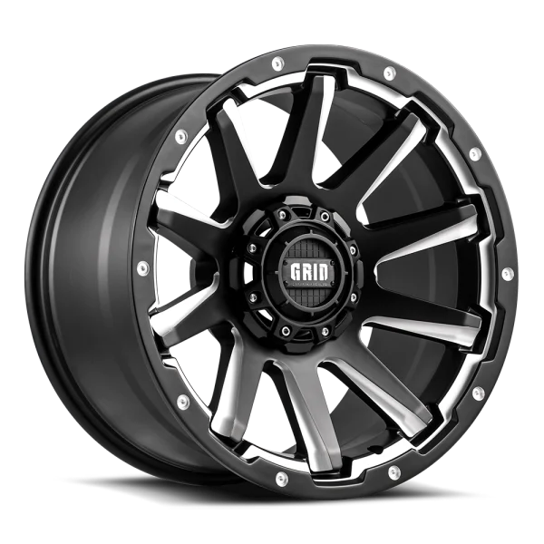 GRID Off-Road GD05 18x9.0 6x135/6x139.7 -12mm Offset - Matte Black / Milled