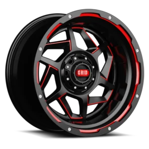 GRID Off-Road GD14 20x10.0 8x165.1 -25mm Offset - Gloss Black / Red