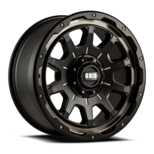 GRID Off-Road GD15 17x9.0 6x135/6x139.7 -12mm Offset - Double Dark Tint / Mt Blk Lip
