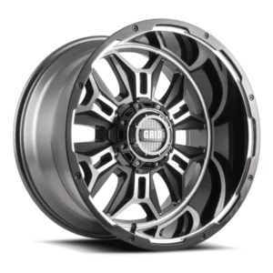 GRID Off-Road GD11 20x10.0 5x114.3/5x127 -25mm Offset - Gloss Anthracite / Blk Lip