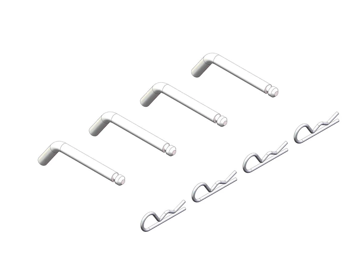 Husky Towing 5TH Wheel ISR Baserail Pin Kit 4-Piece