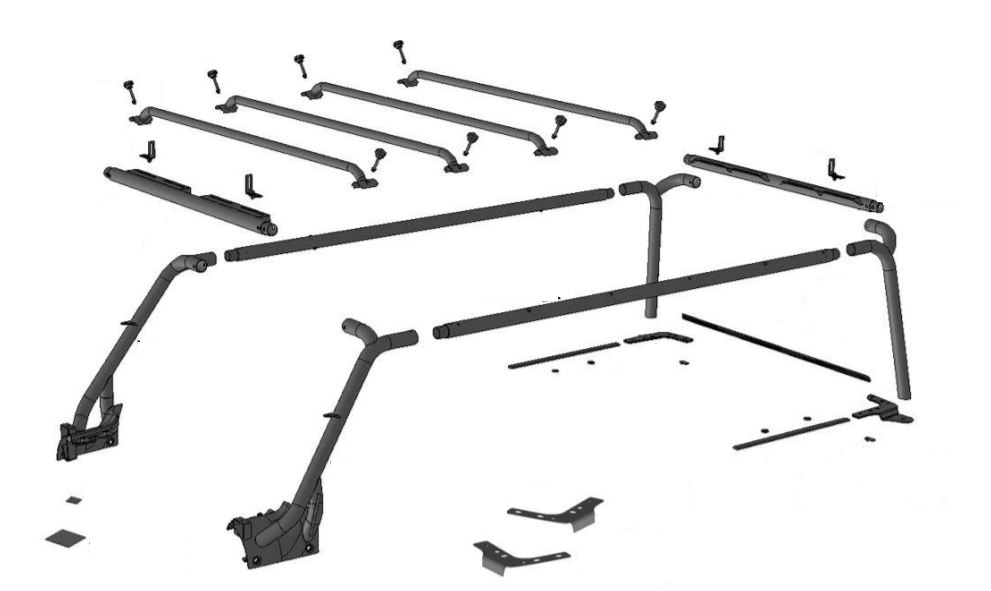 TrailFX Jeep JL 4DR Roof Rack Hard Top (JL012T)