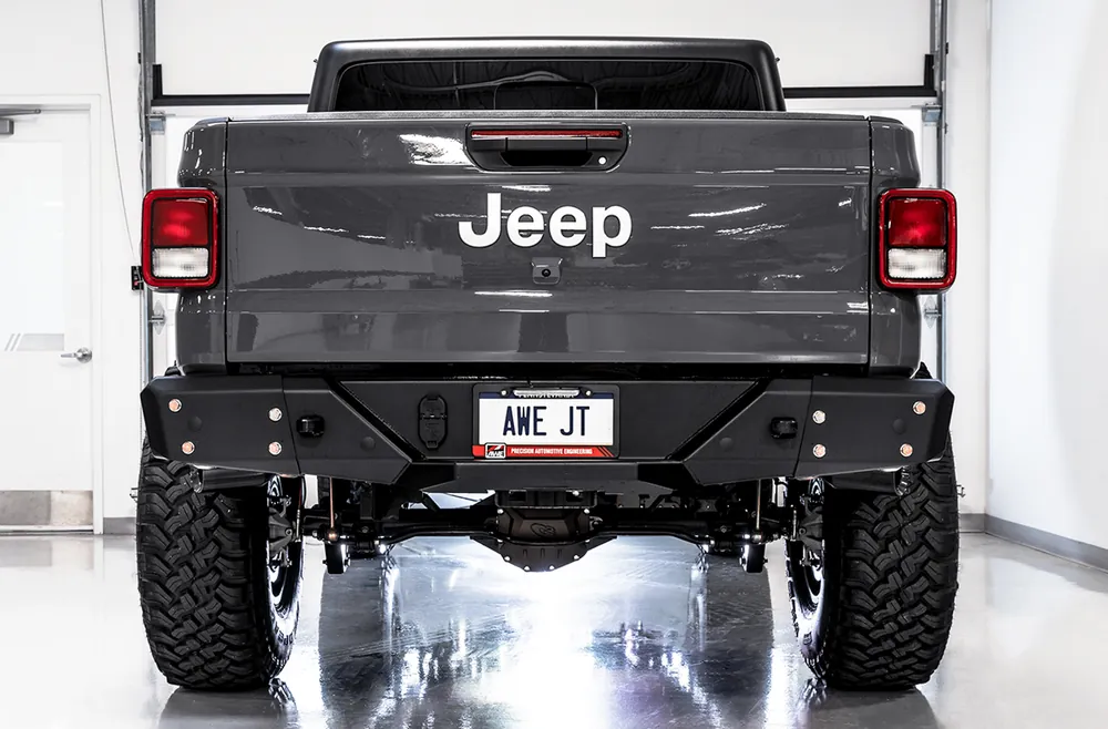 AWE Tuning Tread Edition Catback Dual Exhaust for Jeep JT 3.6L - Diamond Black Tips (3015-33101)