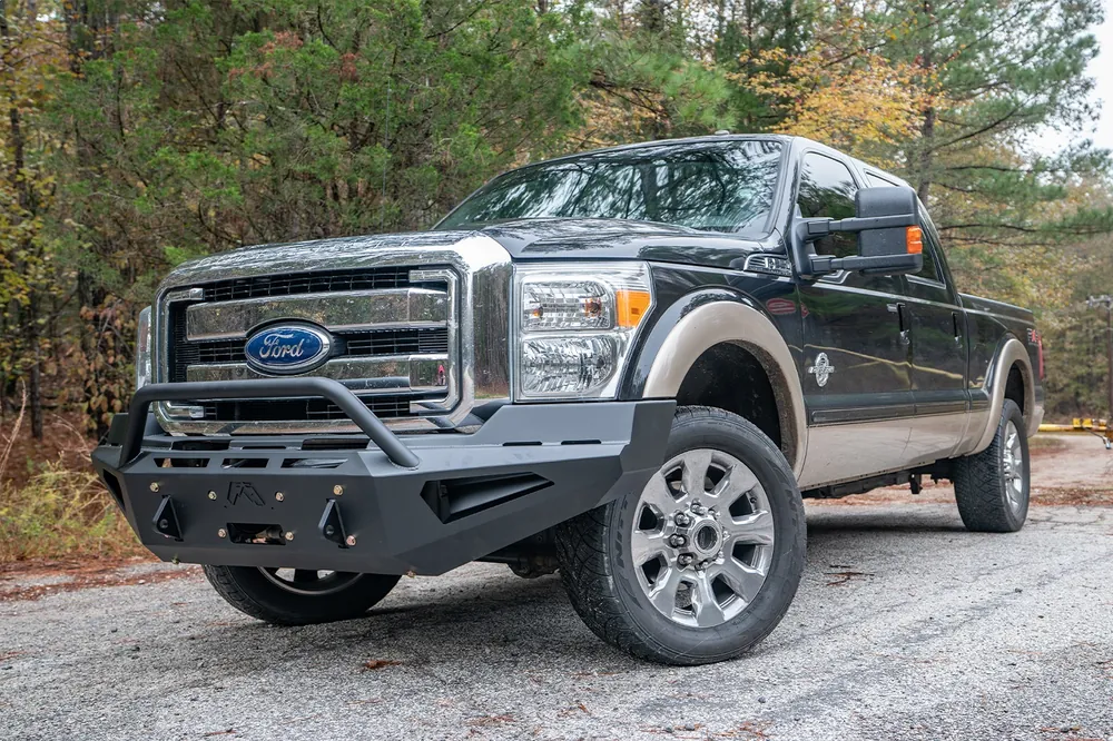 Fab Fours Red Steel Front Bumper - Ford Super Duty (FS11-RS2562-1)