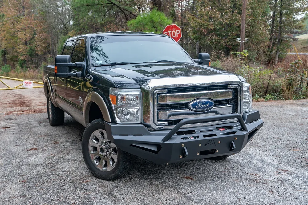 Fab Fours Red Steel Front Bumper - Ford Super Duty (FS11-RS2562-1)