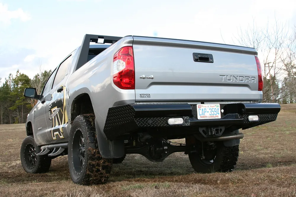 Fab Fours Black Steel Rear Bumper - Toyota Tundra (TT14-T2850-1)