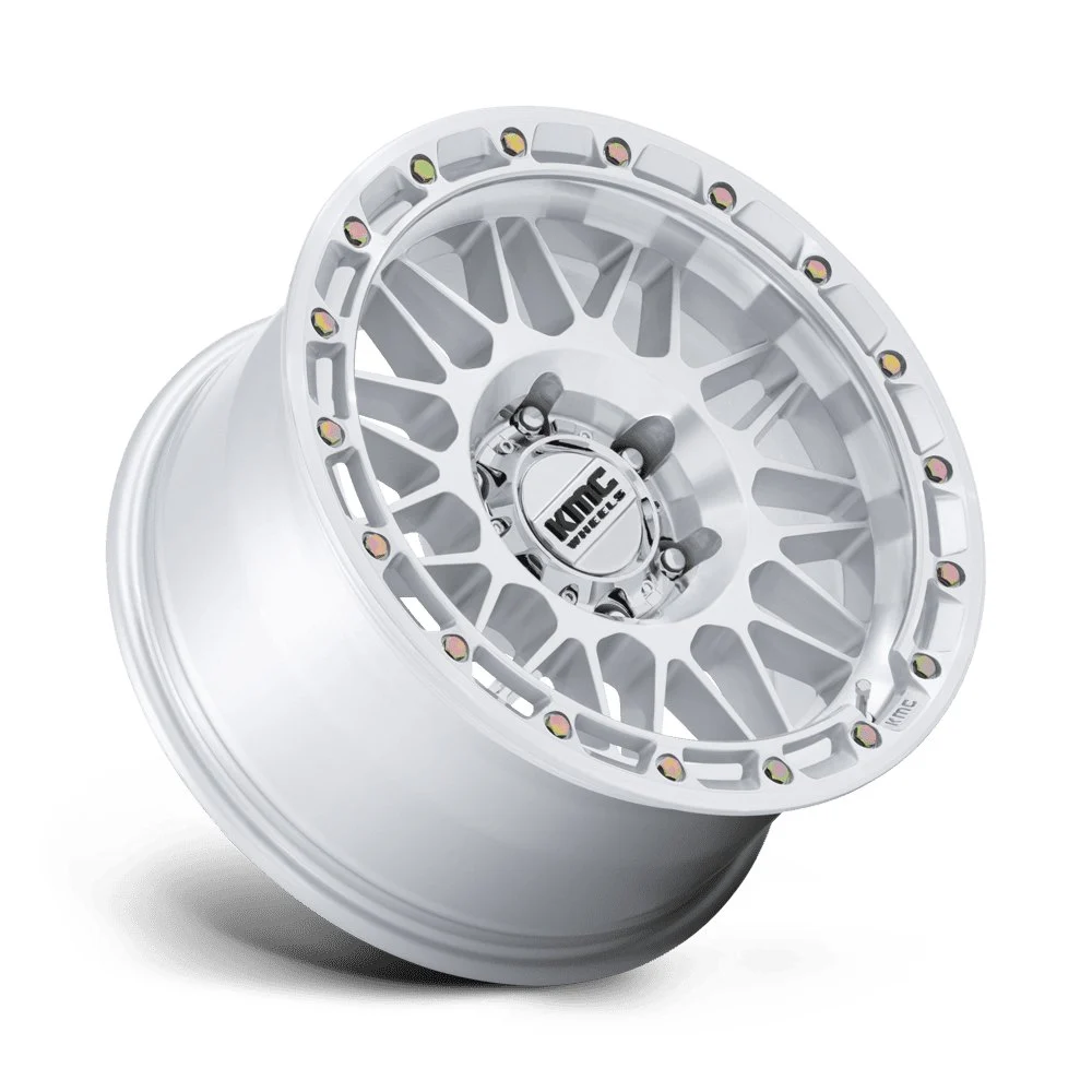 KMC KM555 Attack 17x8.5 5x127 -10mm Offset - Gloss Silver Machined - Image 2