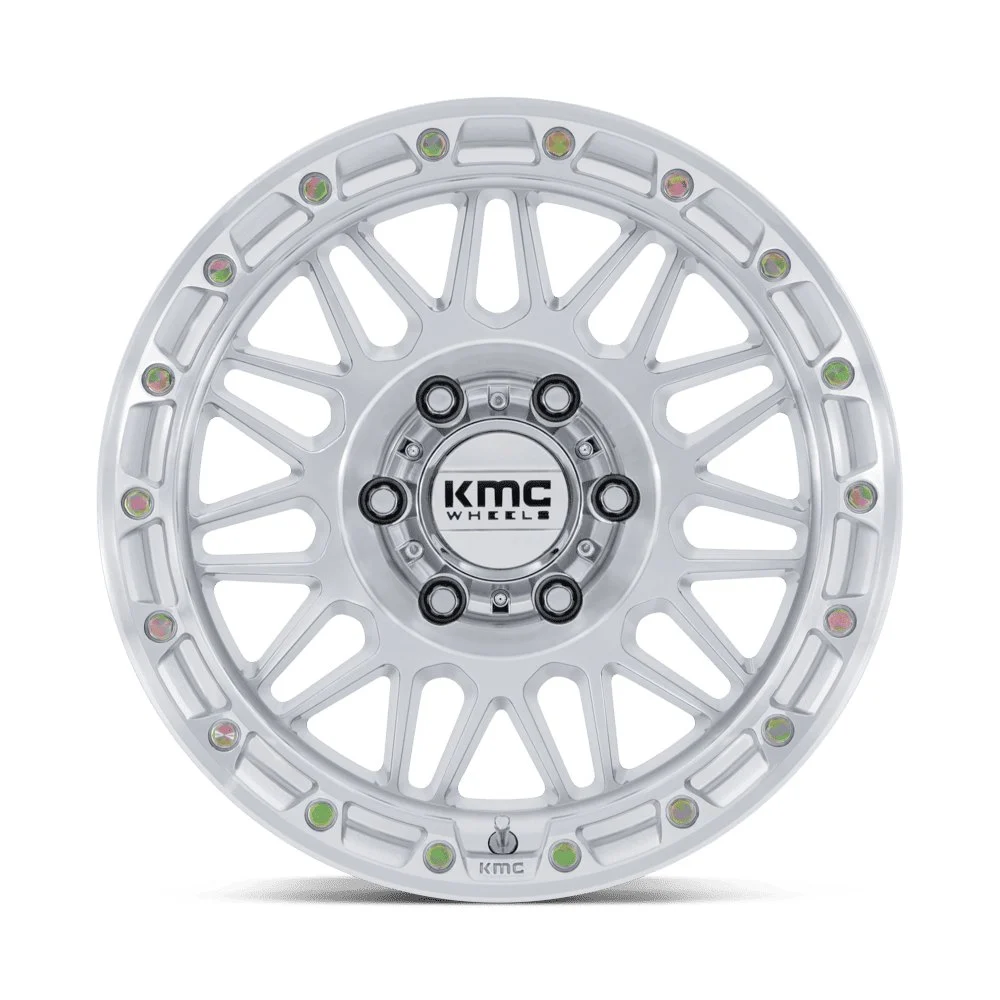 KMC KM555 Attack 17x8.5 5x127 -10mm Offset - Gloss Silver Machined - Image 3