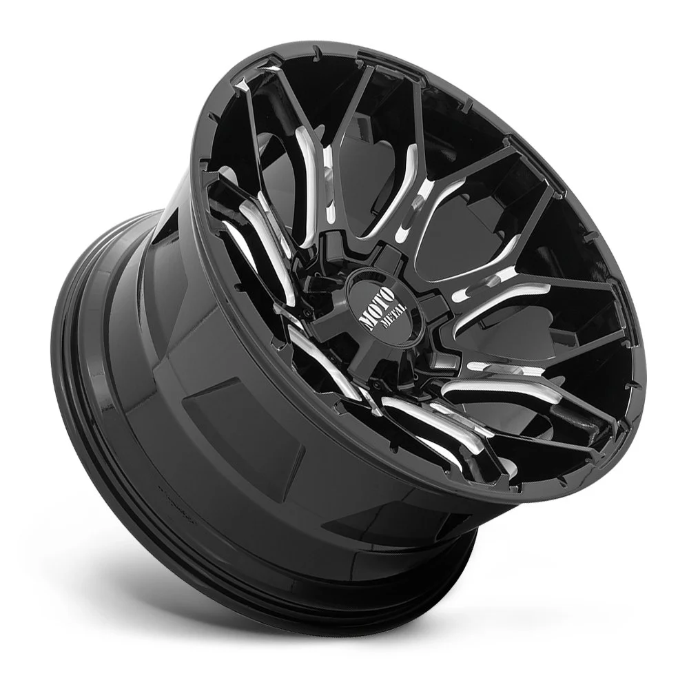 Moto Metal MO808 Sniper 20x10 8x170 -18mm Offset - Gloss Black Milled - Image 2