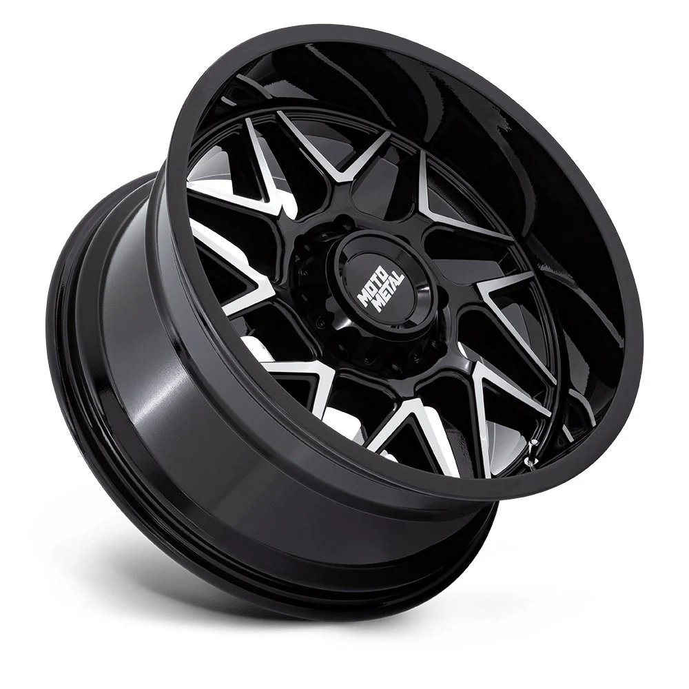 Moto Metal MO812 Turbine 20x9 5x139.7 1mm Offset - Gloss Black Machined - Image 2