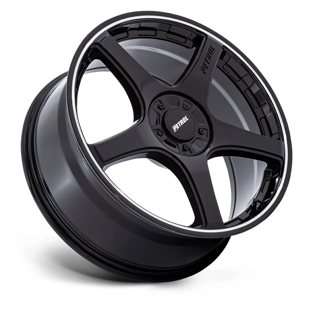 Petrol PE003 P2E 17x8 5x112/5x120 40mm Offset - Gloss Black w/ Machined Lip - Image 2