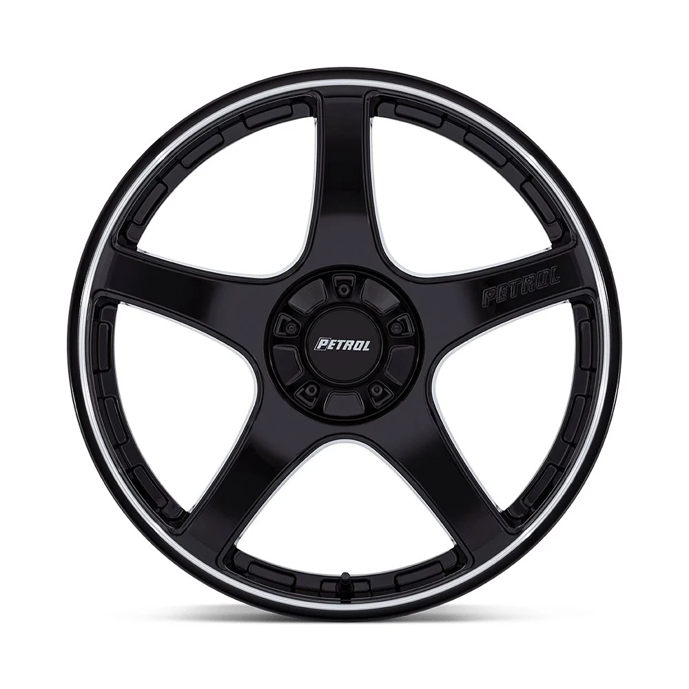 Petrol PE003 P2E 17x8 5x112/5x120 40mm Offset - Gloss Black w/ Machined Lip - Image 3
