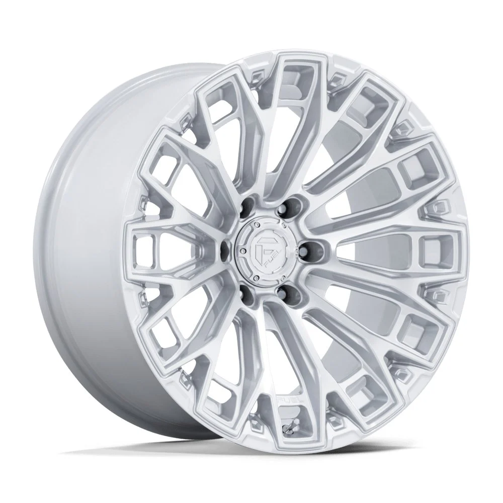 Fuel Off-Road FC882 Trax in Gloss Silver Machined Face - photo may show a different lug count; this part is 8x180