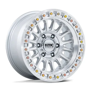 KMC KM552 IMS in Gloss Silver Machined Face - photo may show a different lug count; this part is 6x139.7