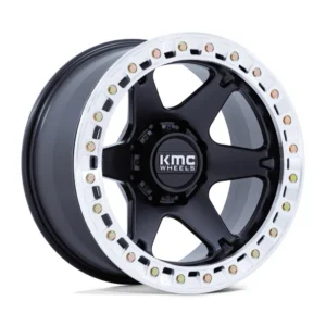 KMC KM238 VI Beadlock in Satin Black Machined - photo may show a different lug count; this part is 6x135