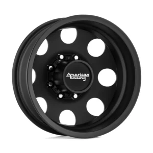 American Racing AR204 Baja Dually in Satin Black - photo may show a different lug count; this part is 8x210