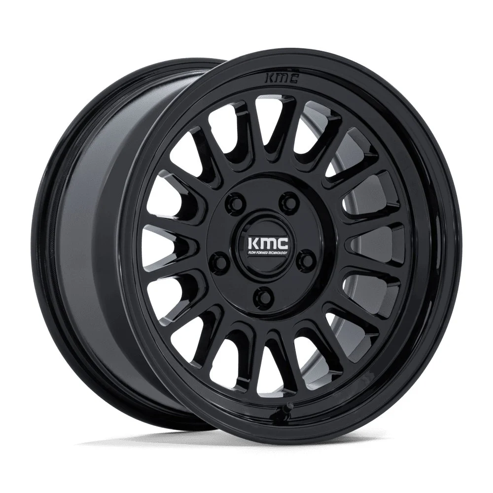 KMC KM733 Impact FFT in Gloss Black - photo may show a different lug count; this part is 8x170