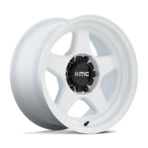 KMC KM728 Lobo in Gloss White - photo may show a different lug count; this part is 6x139.7