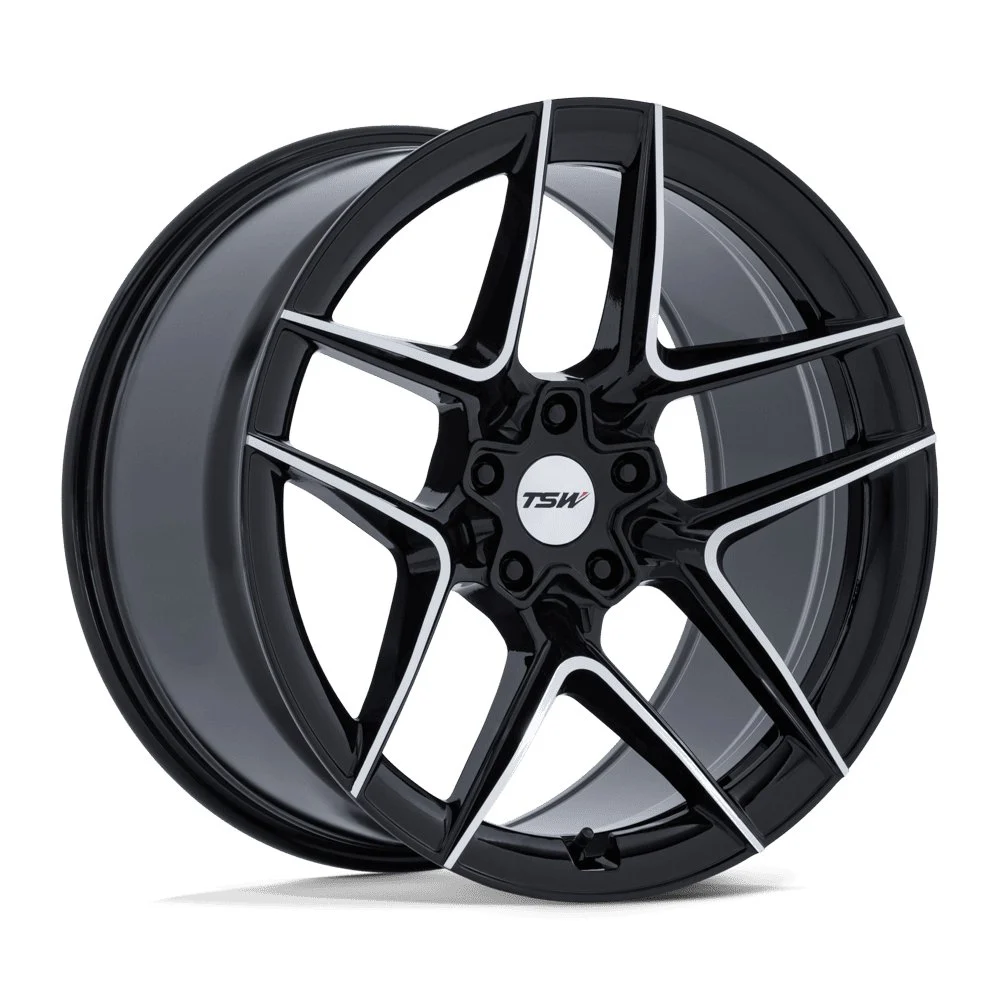 TSW TW008 Slipstream in Gloss Black Machined - photo may show a different lug count; this part is 5x112