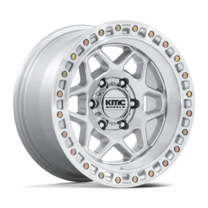 KMC KM553 Torx in Gloss Silver Machined Face - photo may show a different lug count; this part is 5x127