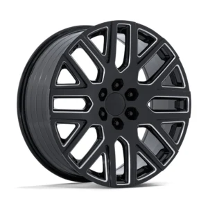 Performance Replicas PR231 in Gloss Black Milled - photo may show a different lug count; this part is 6x139.7