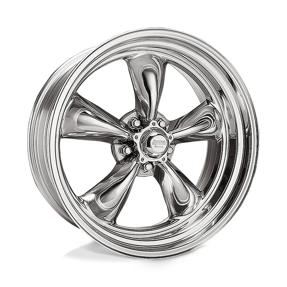 American Racing VN505 Torq Thrust II - Photo shows the same wheel, American Racing VN505 Torq Thrust II, in a different size (15x8) - this part is 18"x9.5", Polished.