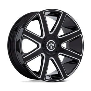 DUB DC273 Pull in Gloss Black Milled - photo may show a different lug count; this part is 5x115/5x120