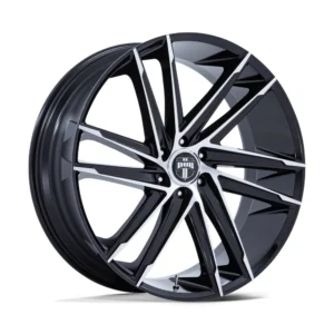 DUB DC275 Blaze in Gloss Black Machined - photo may show a different lug count; this part is 6x139.7