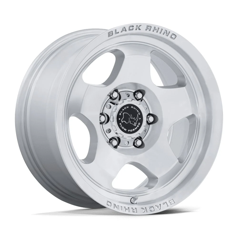 Black Rhino BR031 SOL in Gloss Silver Machined Face - photo may show a different lug count; this part is 6x139.7