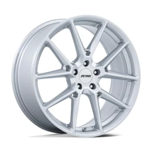 Petrol PE002 P1E in Gloss Silver - photo may show a different lug count; this part is 5x115