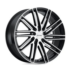 Petrol P1C in Gloss Black Machined - photo may show a different lug count; this part is 5x108