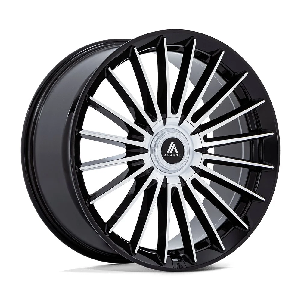 Asanti AB048 Viceroy in Gloss Black Machined - photo may show a different lug count; this part is 5x112/5x120