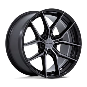 Niche NC279 Prodigy 5 in Gloss Black Double Dark Tint - photo may show a different lug count; this part is 5x127