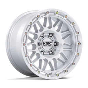 KMC KM555 Attack in Gloss Silver Machined - photo may show a different lug count; this part is 6x139.7