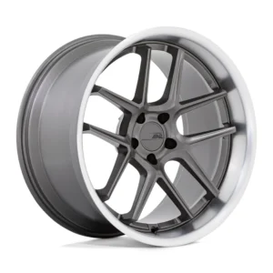 American Racing AR942 Bishop in Matte Gunmetal w/ Machined Lip - photo may show a different lug count; this part is 5x115